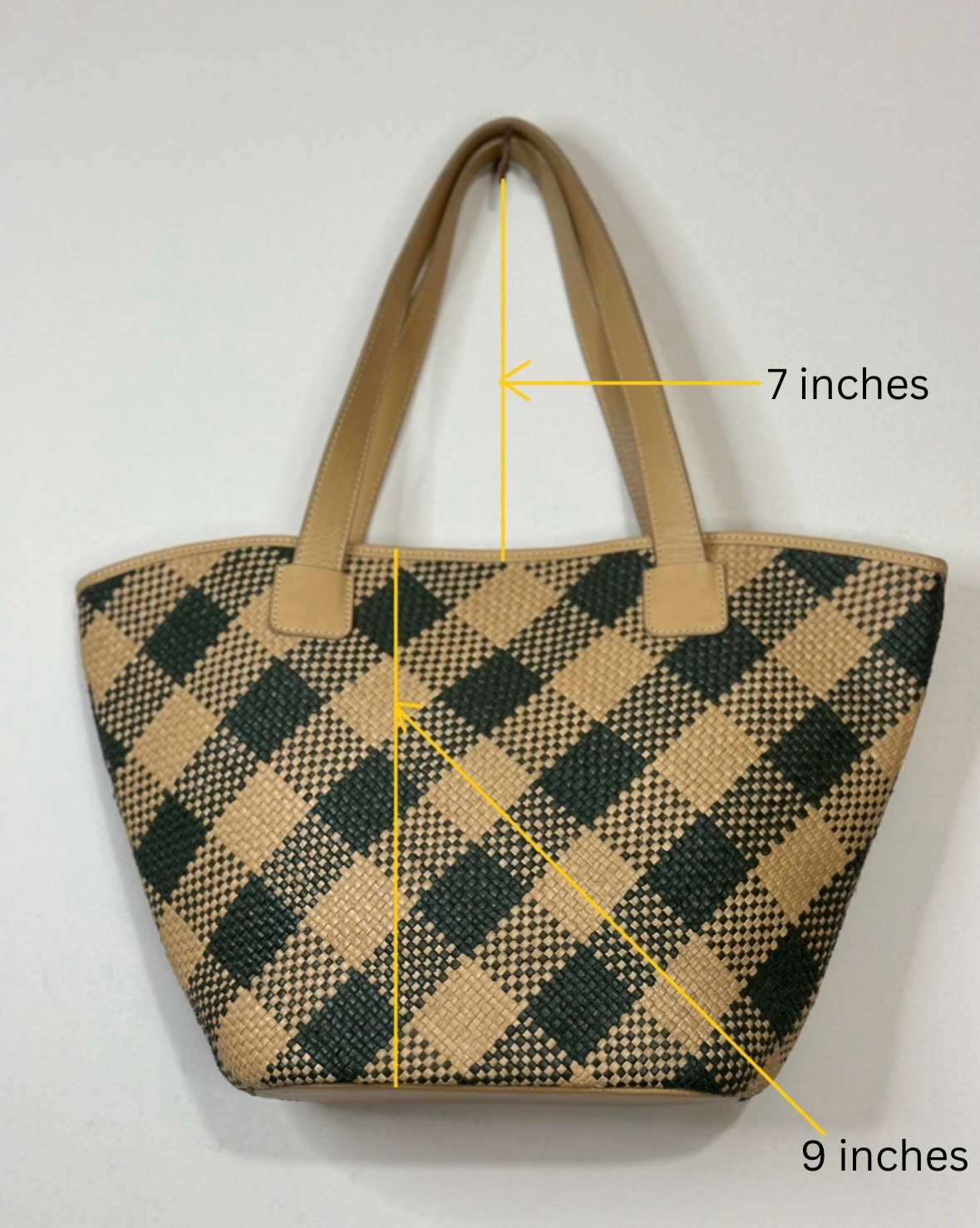 Trapezoid woven leather bag (Anaya)